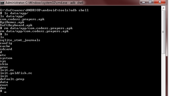 Picture of Android CLI with some magic commands